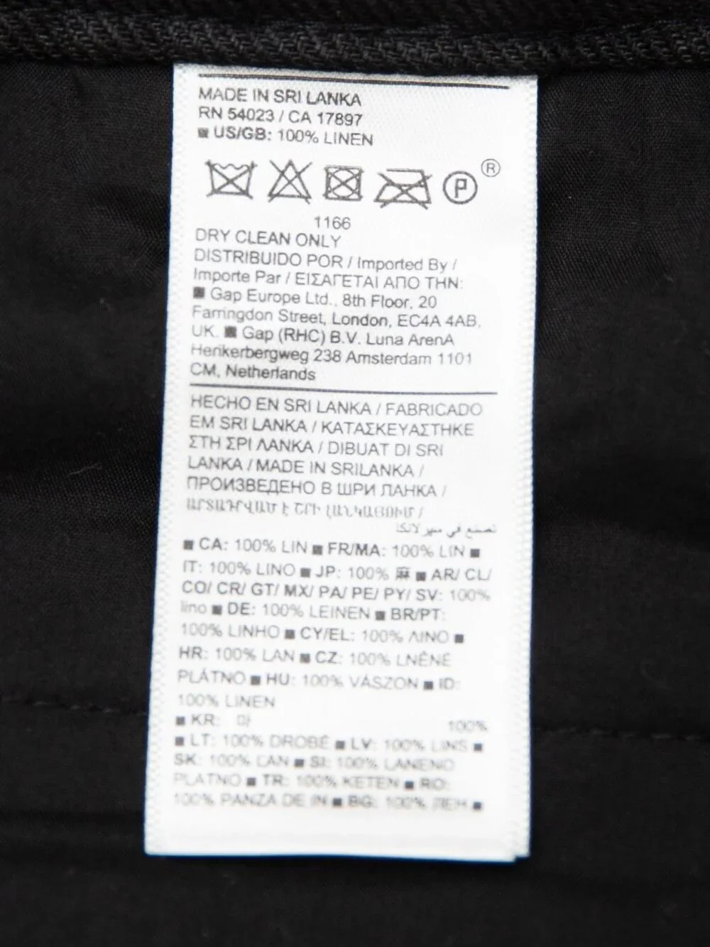 BANANA REPUBLIC Black Linen Cargo Hi-Rise Pants Size 8